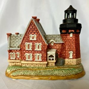 Lefton Block Island Lighthouse. Rare 1997 Collectible Vintage Lighthouse